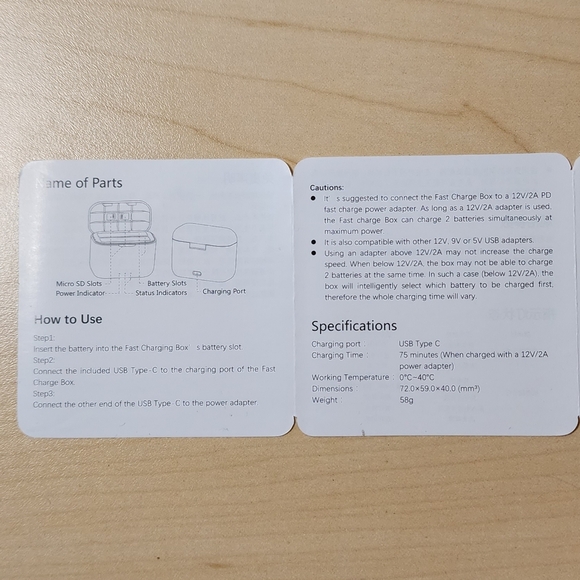 aMagisn Battery Fast-Charging for Insta360 ONE X2 Battery Case Storage Box Grey - Picture 8 of 12